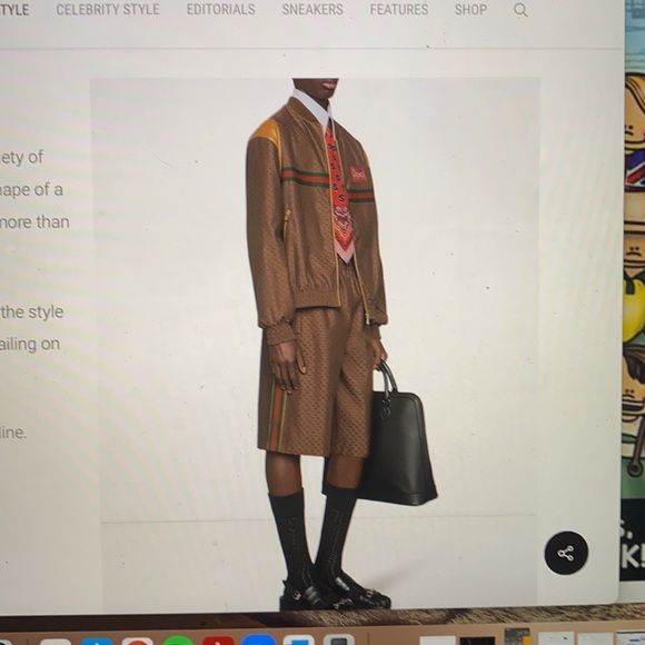 Authentic - Large Brown Gucci GG Motif Bomber Jacket - Picture 12 of 13